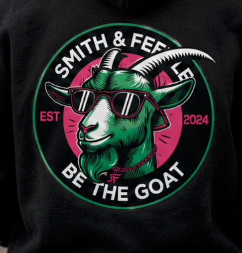Smith & Feeble X Series Junior Hoodie | Pink & Green Goat